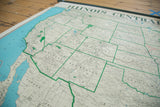 Bottom right detail of the vintage US map, highlighting green-bordered New Mexico and Oklahoma.