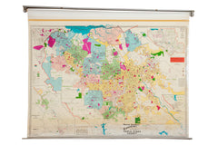 Vintage Santa Clara County California Pull Down Map // ONH Item 2479