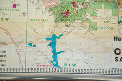 Vintage Santa Clara County California Pull Down Map // ONH Item 2479 Image 11