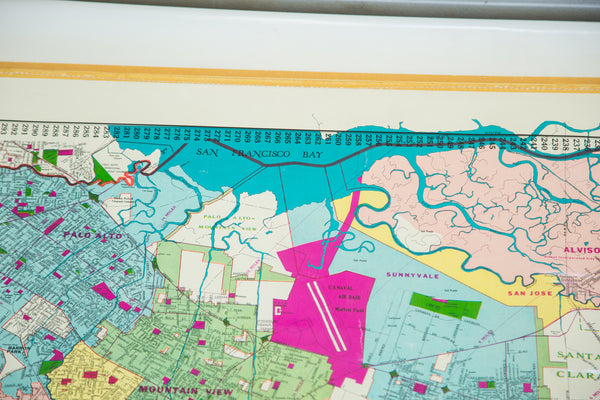 Vintage Santa Clara County California Pull Down Map // ONH Item 2479 Image 13