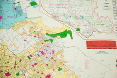 Vintage Santa Clara County California Pull Down Map // ONH Item 2479 Image 2