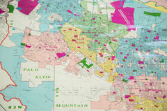Vintage Santa Clara County California Pull Down Map // ONH Item 2479 Image 6
