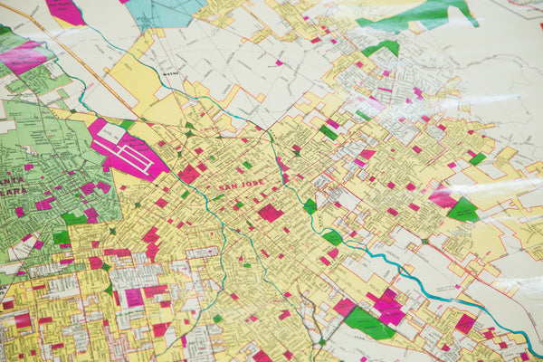 Vintage Santa Clara County California Pull Down Map // ONH Item 2479 Image 7