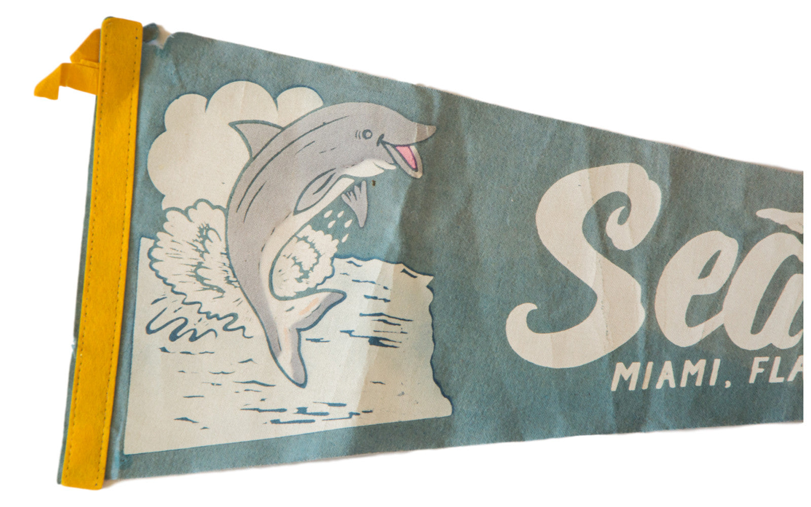 Miami Sea Aquarium Vintage Felt Flag // ONH Item 2499 Image 1