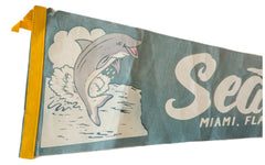 Miami Sea Aquarium Vintage Felt Flag // ONH Item 2499 Image 1
