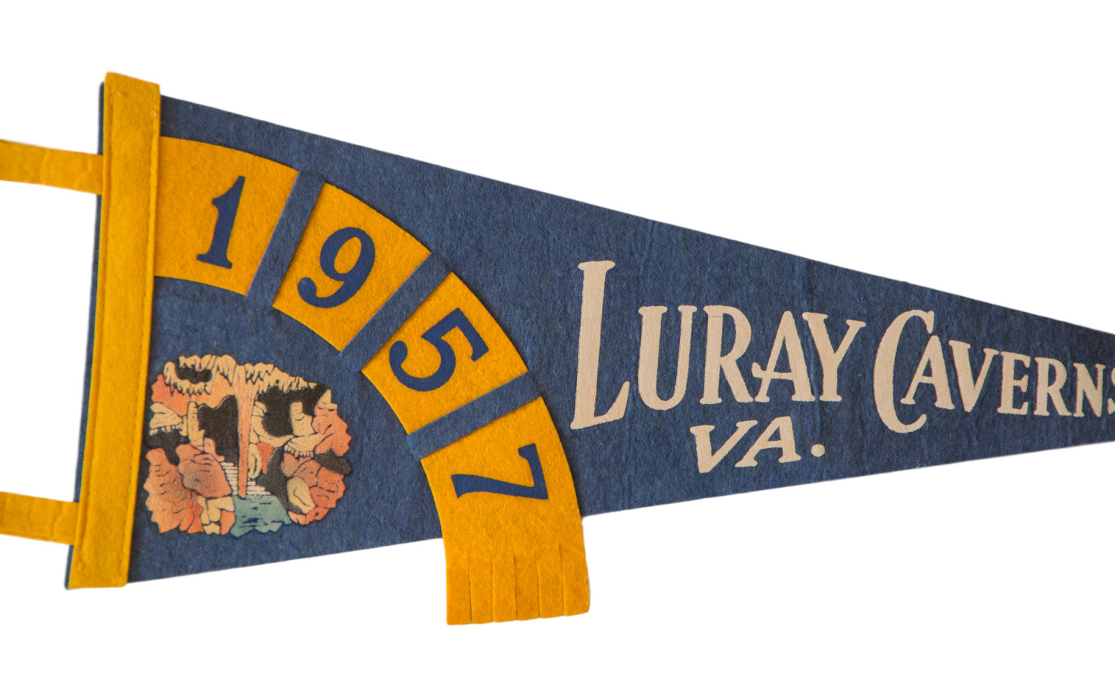 1957 Luray Caverns VA Vintage Felt Flag // ONH Item 2500 Image 1