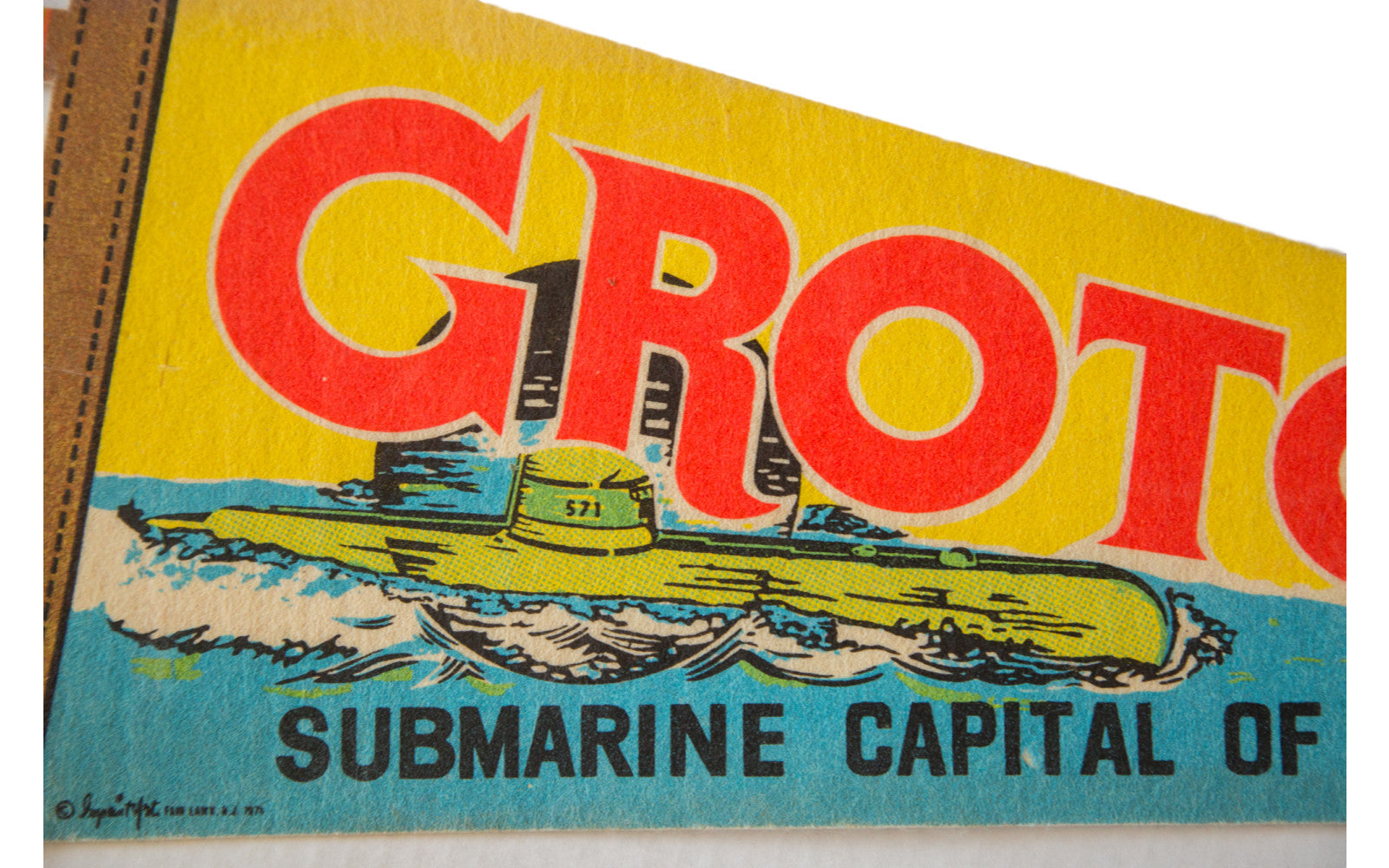 Groton CT Submarine Vintage Felt Flag // ONH Item 2504 Image 1