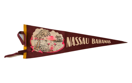 Nassau Bahamas Vintage Felt Flag // ONH Item 2507