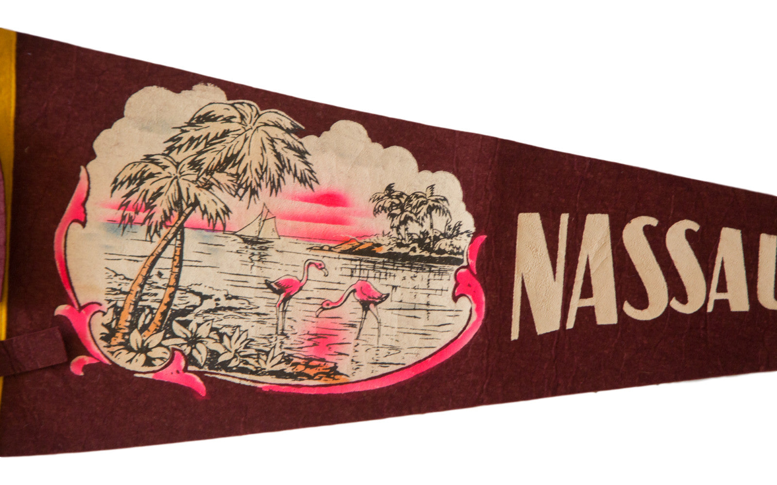 Nassau Bahamas Vintage Felt Flag // ONH Item 2507 Image 1