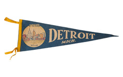 Detroit Mich. Vintage Felt Flag // ONH Item 2511