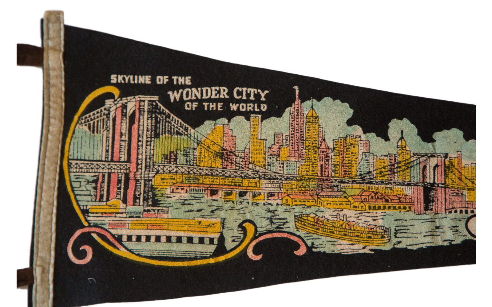 New York Wonder City Vintage Felt Flag // ONH Item 2514 Image 1