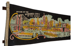 New York Wonder City Vintage Felt Flag // ONH Item 2514 Image 1