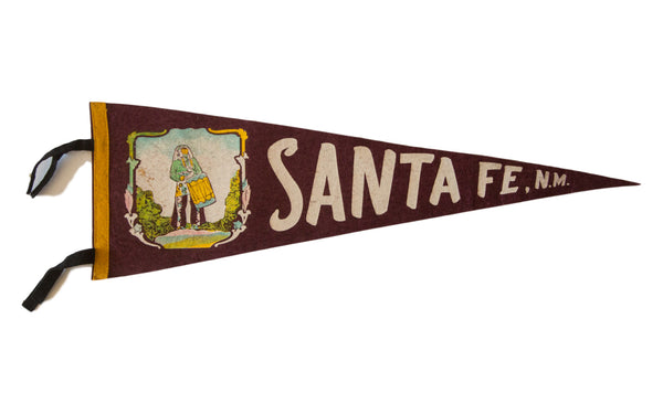 Santa Fe NM Vintage Felt Flag // ONH Item 2516