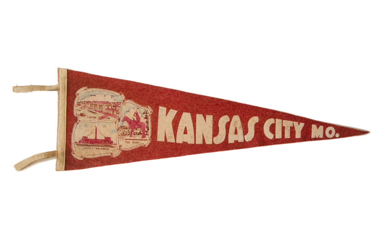 Kansas City MO Vintage Felt Flag // ONH Item 2519