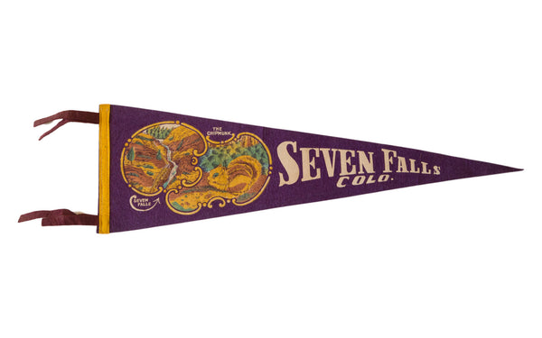 Seven Falls Colorado Vintage Felt Flag // ONH Item 2521