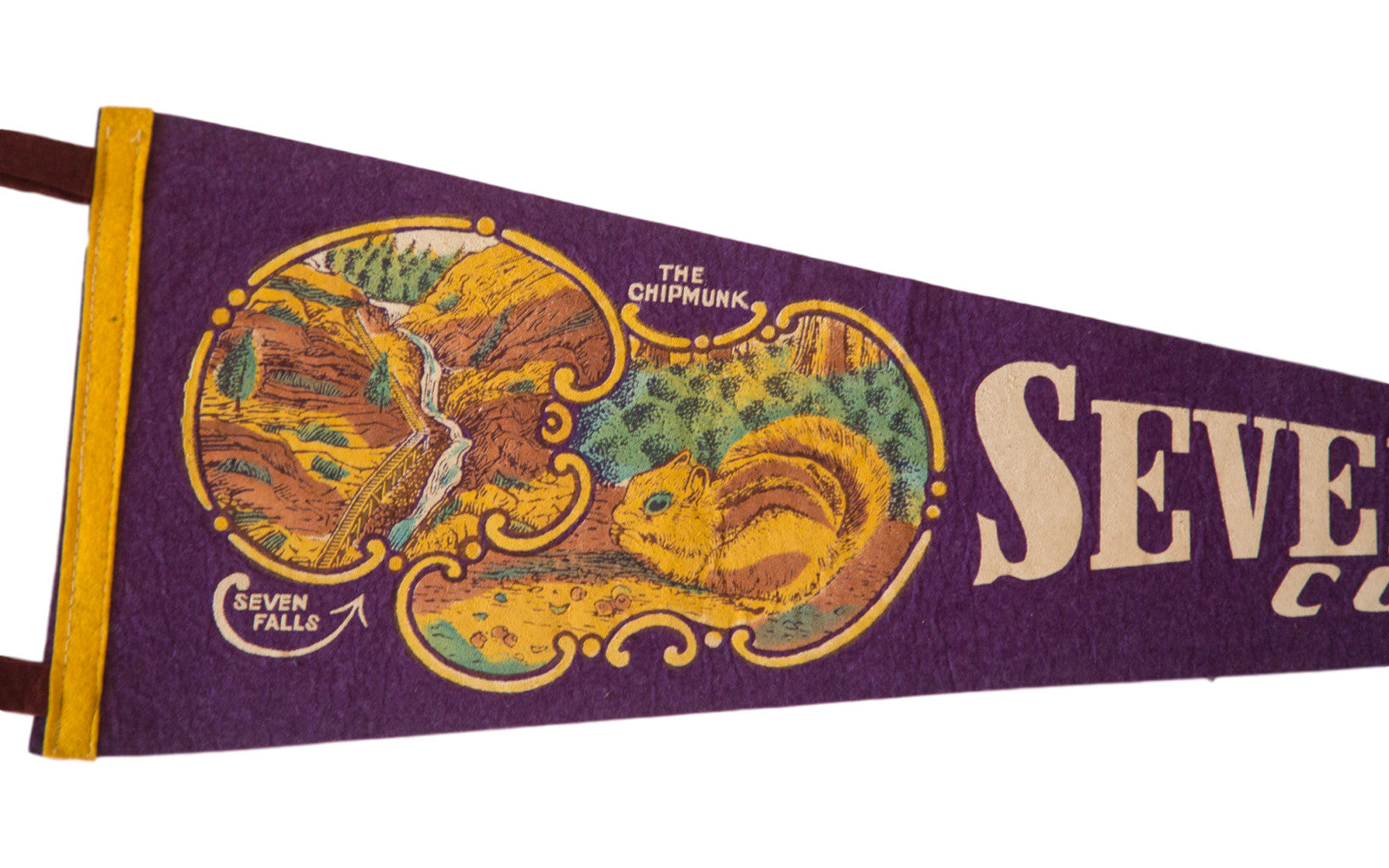 Seven Falls Colorado Vintage Felt Flag // ONH Item 2521 Image 1