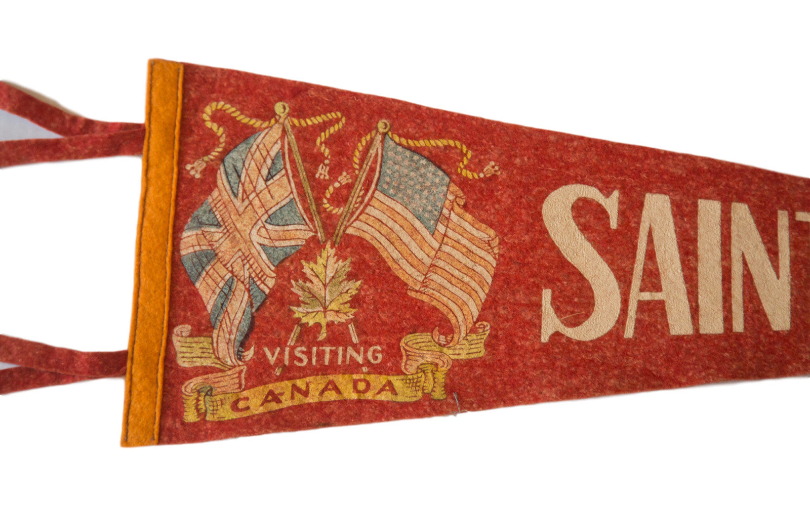 Saint John NB Visiting Canada Vintage Felt Flag // ONH Item 2526 Image 1