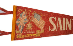 Saint John NB Visiting Canada Vintage Felt Flag // ONH Item 2526 Image 1