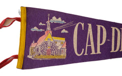 Cap-de-le-Madeleine Vintage Felt Flag // ONH Item 2532 Image 1