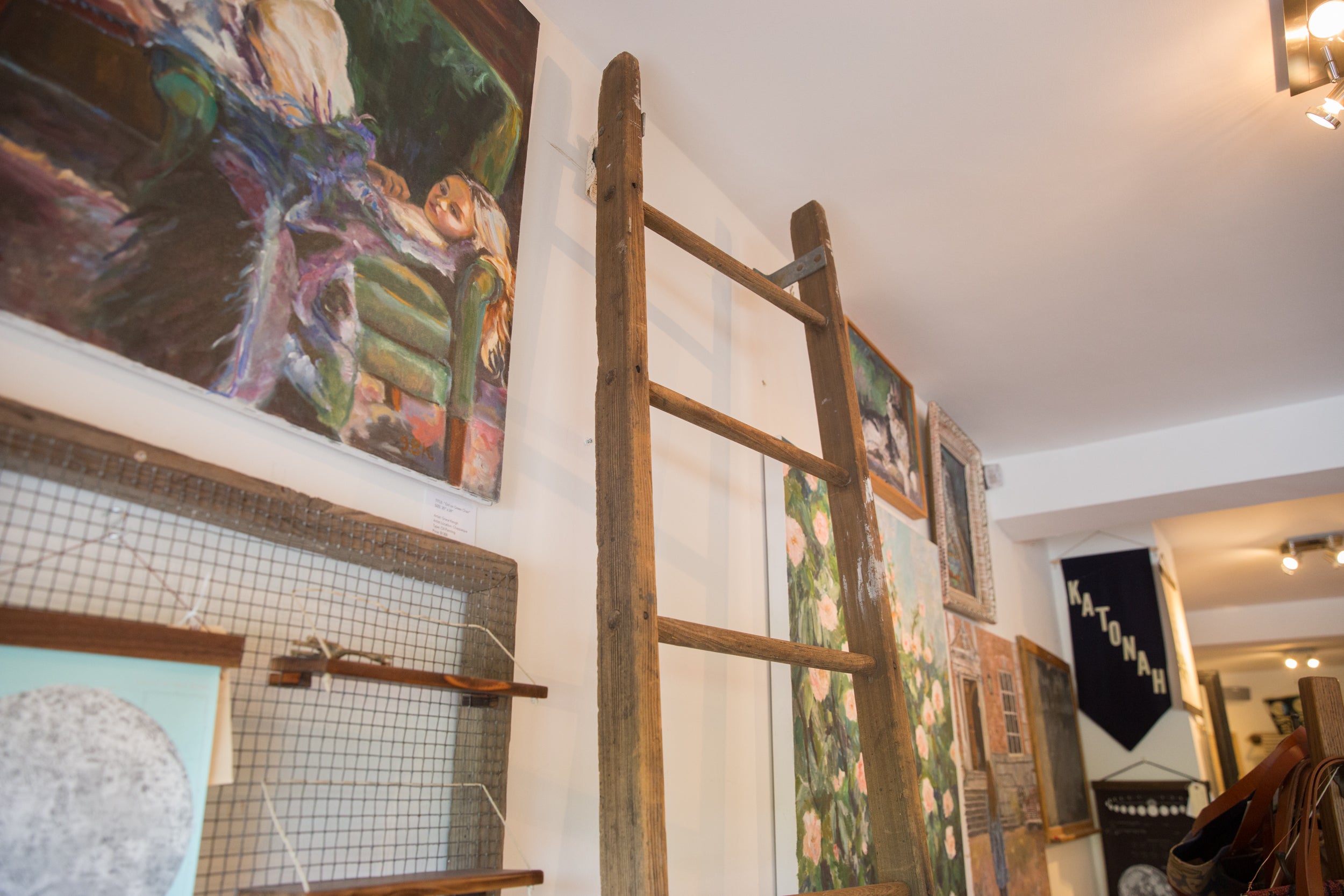 Vintage Quilt Ladder // ONH Item 2555 Image 1