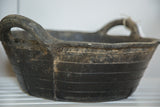 Recycled Rubber Basket side, showing dark gray rough texture and horizontal ridges.