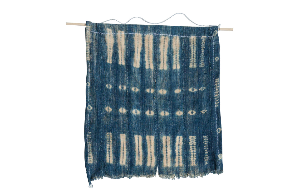 Vintage Indigo Blue Batik Wall Hanging // ONH Item 2562C