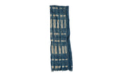 Vintage Indigo Blue Batik Wall Hanging with elongated beige patterns and raw finish.