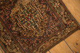 Detailed view of the stepped spandrel and border on a vintage Josan Sarouk in time-softened shades.