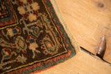Hand-knotted corner of a Josan Sarouk showing the secured side and short, even pile.