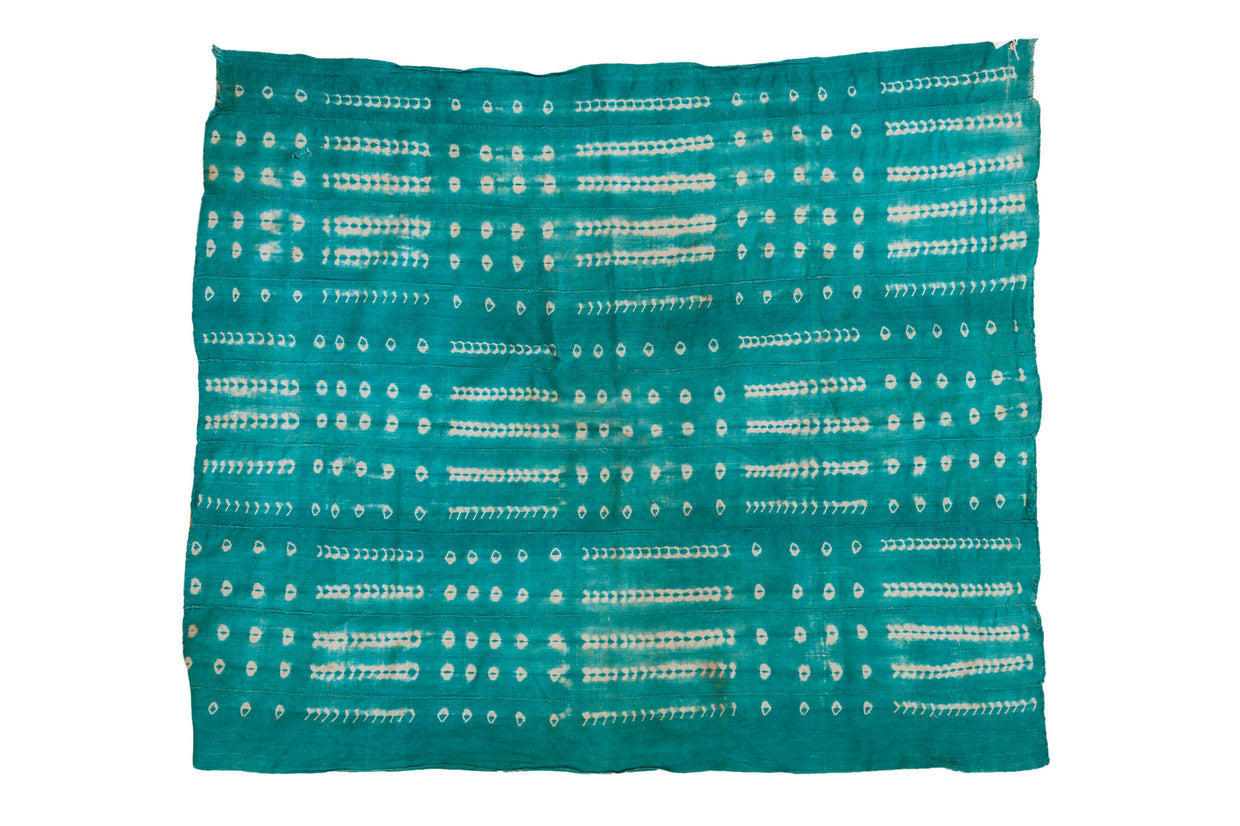 3.5x4.5 Unusual Green Indigo Throw // ONH Item 2565