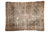 Distressed antique Mission Malayer rug, early 20th century, featuring medallion and muted earthy tones.