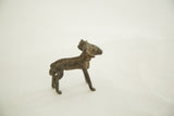 Vintage African iron ram sculpture with textured dark patina, 2.5 inches tall.