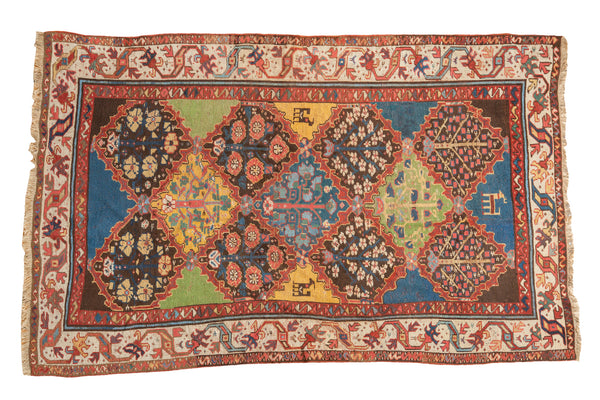 4.5x7 Vintage Colorful Turkish Melas Rug // ONH Item 2577