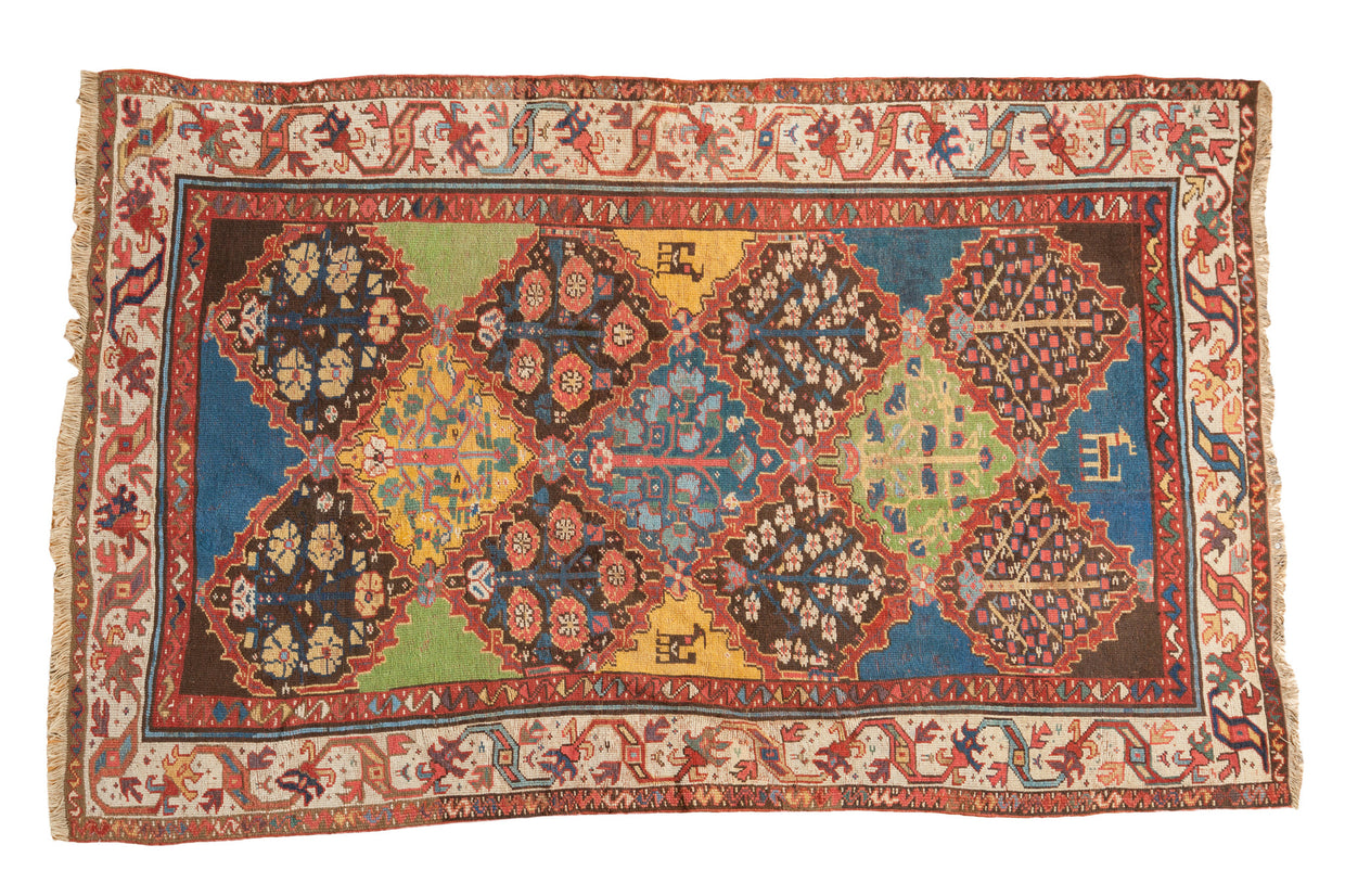 4.5x7 Vintage Colorful Turkish Melas Rug // ONH Item 2577