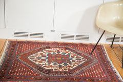  Vintage Distressed Afshar Square Rug / Item 2579 image 2