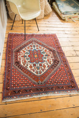  Vintage Distressed Afshar Square Rug / Item 2579 image 4
