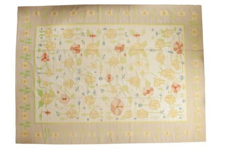 9x12 Vintage Minimalist Happy Dhurrie Carpet // ONH Item 2593