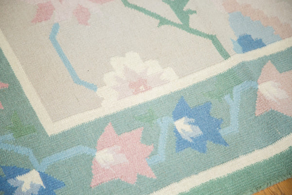 5x8.5 Vintage Minimalist Green Dhurrie Carpet // ONH Item 2594 Image 4