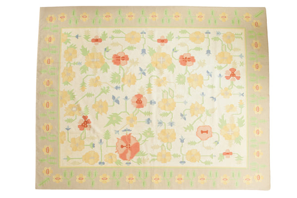 8x10 Vintage Minimalist Happy Dhurrie Carpet // ONH Item 2595