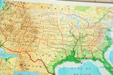 Vintage 1960s Crams USA pull-down map detail of Florida, Gulf of Mexico, Cuba.