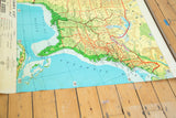 Vintage Crams USA map, eastern US states and light blue Atlantic Ocean.