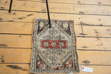 Distressed geometric antique Oushak rug, brick red medallion, blossoming flowers.