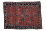 3.5x4.5 Antique Manchester Kashan Square Rug // ONH Item 2627