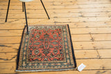 Bibikabad rug's intricate Herati motif on its dusty blush rose field.