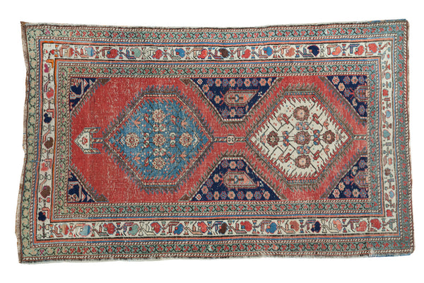 3.5x6 Distressed Antique Northwest Persian Rug Fragment // ONH Item 2650