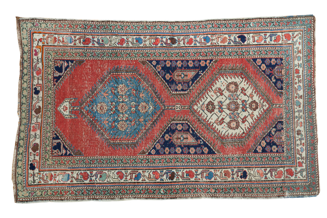 3.5x6 Distressed Antique Northwest Persian Rug Fragment // ONH Item 2650