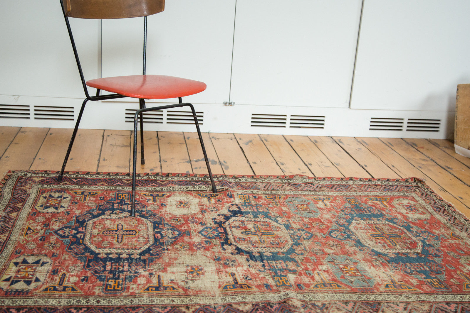 4x6.5 Distressed Antique Soumac Caucasian Rug // ONH Item 2658 Image 1