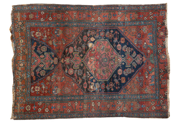 4.5x6 Distressed Antique Fragmented Halvaie Bijar Rug // ONH Item 2660