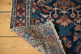 Hand-knotted foundation and secured fringed edge of the distressed Lilihan rug.