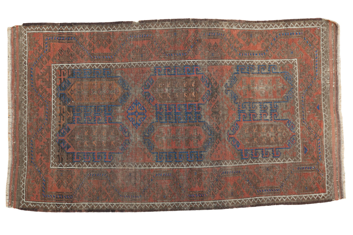 3x5 Distressed Antique Belouch Rug // ONH Item 2668